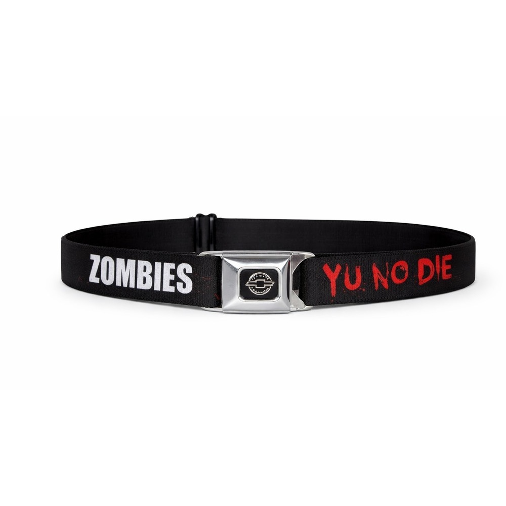 Buckle-Down Zombies "You No Die" Seatbelt Belt Chevy Logo Adjustable Grunge Goth